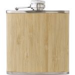 Rozsdamentes ac�l �s bambusz lapos�veg, 175 ml, barna