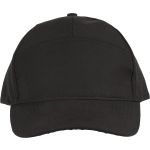 7 paneles poliszter baseballsapka, fekete