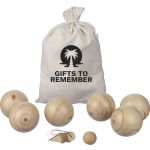 Fa labdajtk kszlet, barna