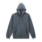 GILDAN SOFTSTYLE cipz�ras kapucnis pol�rpul�ver, Dark Heather