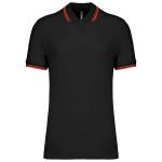 Kariban frfi rvidujj gallros pl, Black/Red (KA272BL/RE)