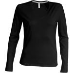 Kariban N�i hossz�ujj�, V-nyak� p�l�, Black
