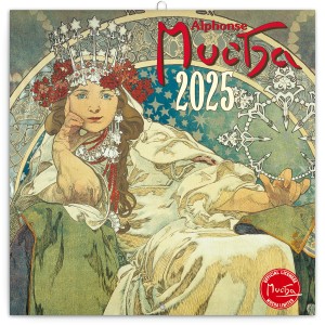 Lemeznaptr Alphonse Mucha 2026, 30  30 cm