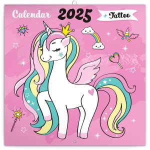 Lemeznaptr Happy Unicorns 2026, 30  30 cm