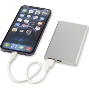 Pep Type-C jrahasznostott alumnium powerbank, 4000 mAh, ezst (powerbank)