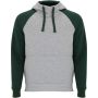 Roly Badet uniszex kapucnis pulver, Heather grey, Bottle green