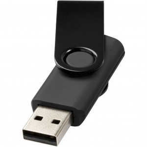 Rotate Metalic pendrive, fekete (raktári) (pendrive)