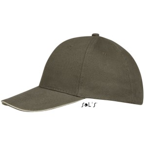 Sols Buffalo 6 paneles baseballsapka, Army/Beige (sapka)