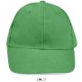 Sols Buffalo 6 paneles baseballsapka, Kelly Green/White