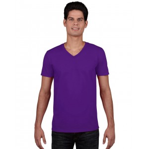Gildan SoftStyle frfi V-nyak pl, Purple (T-shirt, pl, 90-100% pamut)